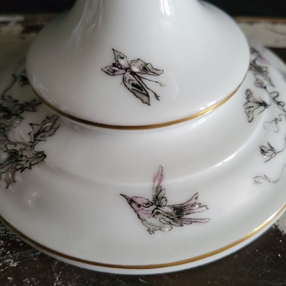 Antique Old Paris Reticulated Porcelain Compote, Pedestal Basket w Butterflies - Picture 3 of 10